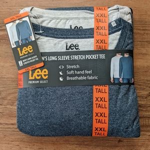 XXL-Tall, Lee Men's 2-Pack Long Sleeve Pocket Tee